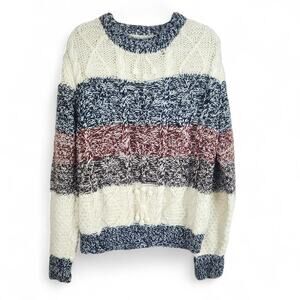 True Vintag Alfie California Mens LARGE Chunky Knit Pullover Sweater Fisherman